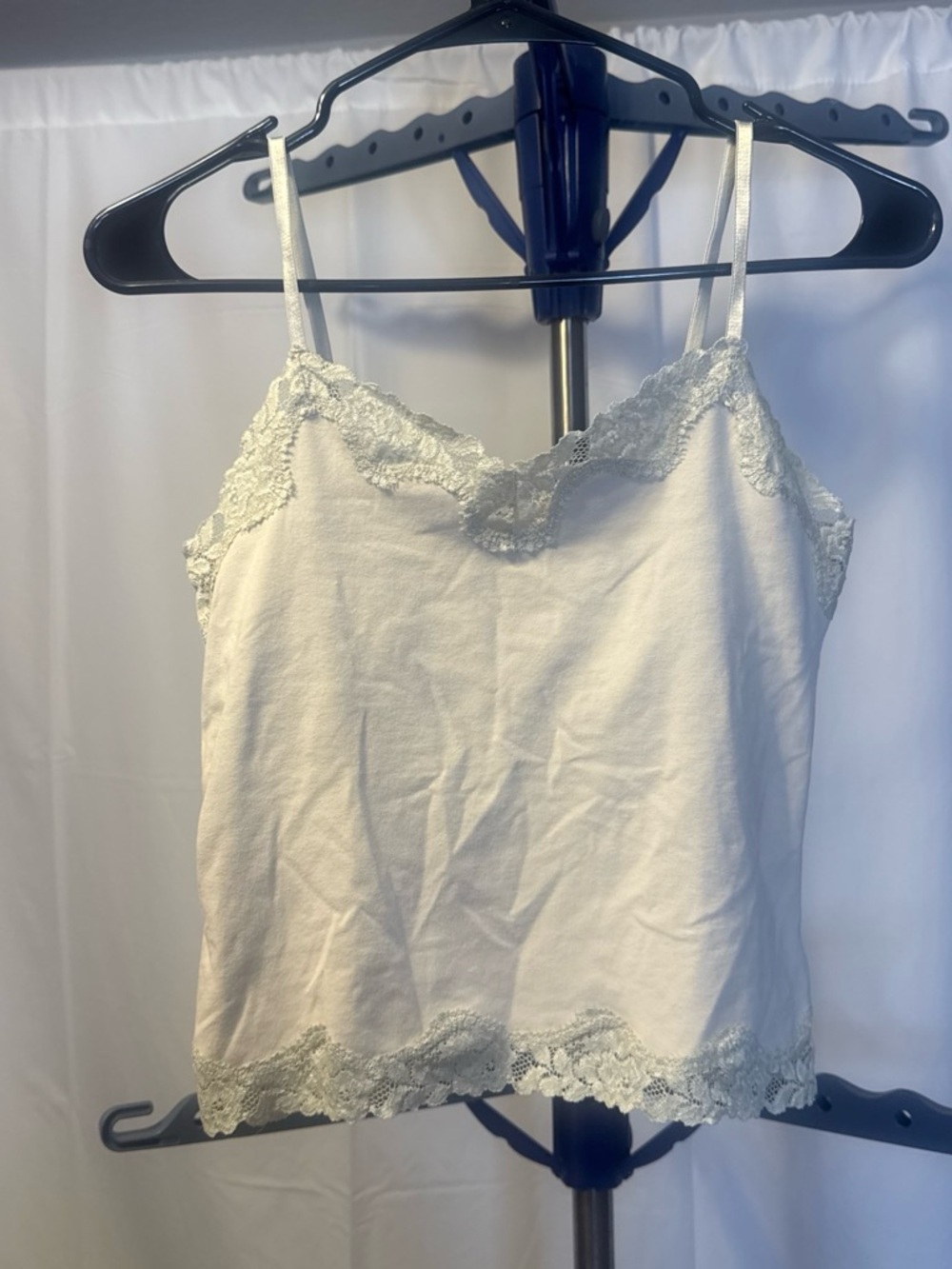 St. John's Bay - Lace Trim Camisole Tank Top - Light Gray